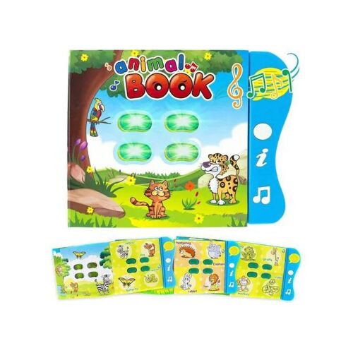 Livre éducatif interactif Boxiki Kids Apprendre les animaux en anglais 8 cartes sons et noms 90+ sons mélodies chansons 32