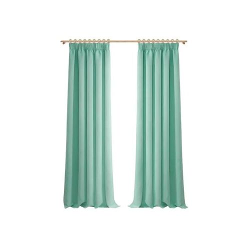 Rideaux Occultants Mrtrees, Lot 2 Pièces 140x245 Cm, Vert Menthe, Polyester 220 G/M², Finition Mate 2 Côtés, Occultation 75-85%