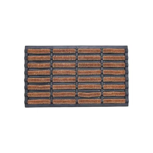 Paillasson Premium Coconut Doormat En Fibres Naturelles De Coco 45 X 75 Cm, Base Antidérapante Pvc, Épaisseur 3 Cm, Marron