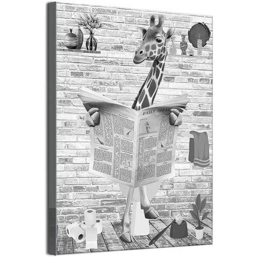 Tableau sur toile MKHFUW Girafe lisant un journal affiche déco murale moderne sans cadre 40x60 cm impression haute résolution