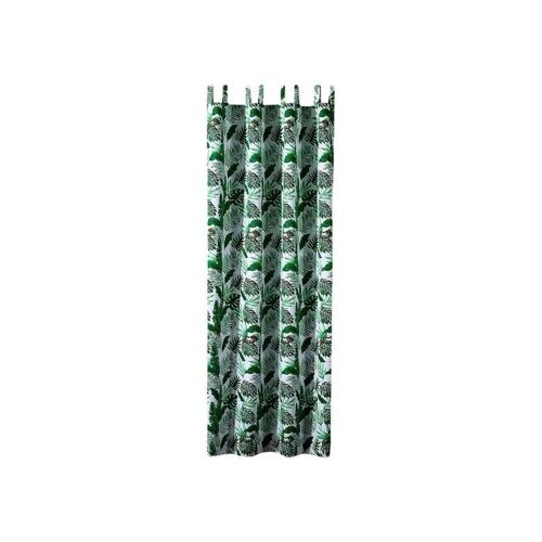 Rideau De Jardin Extérieur Imperméable Aucune 132x275 Cm Motif Feuilles Tropicales Polyester Triple Tissage Opaque Protection Uv