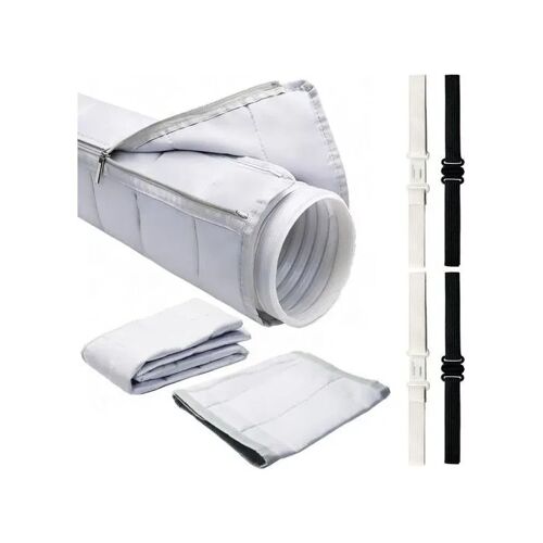 Kit d¿isolation climatiseur mobile 2 pcs pour tuyau d¿évacuation et raccord, tissu matelassé fermeture éclair, compatible diam