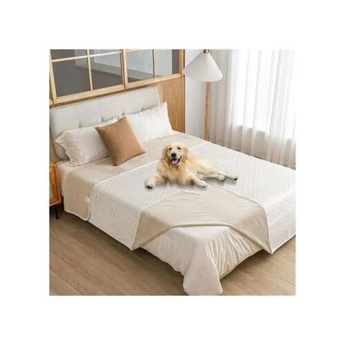 Couverture Imperméable Pour Chien Doublure Tpu Velours Lavable En Machine Beige 100 X 120 Cm Protection Canapé Fauteuil Poils
