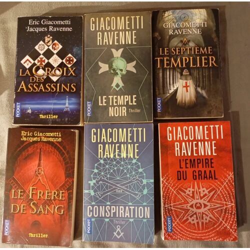 Lot 6 Romans Giacometti Ravenne Le Septième Templier, Le Frère De Sang, La Croix Des Assassins, Le Temple Noir, L' Empire Du Graal, Conspiration