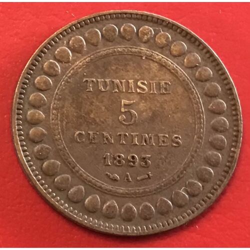 5 Centimes - Ali - Protectorat Français - 1893 / 1310 - Tunisie