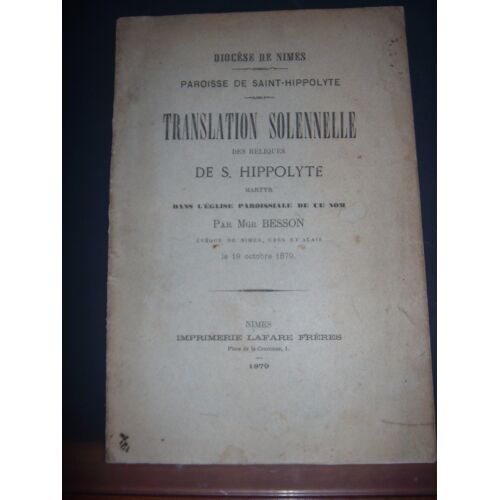 Gard Cévennes: Saint Hippolyte: Translation Solennelle Des Reliques, 1879