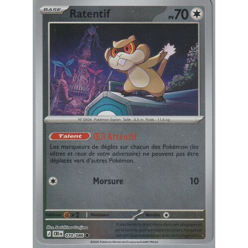 Carte Pokémon - Ratentif - 070/056 - Reverse - Chaos Ascendant