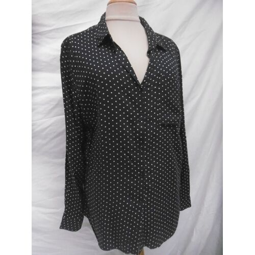 Yessica Belle Chemise À Pois Noir Et Blanc T 40 42