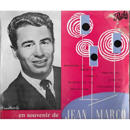 Jean Marco Avec Jacques Hélian Et Son Orchestre : En Souvenir De Jean Marco - Luna Rossa, Pour Rester Près De Toi, Le Train Du Carnaval, Toujours Dans Les Nuages, Sous Un Ciel Orange, ….. (25cm)