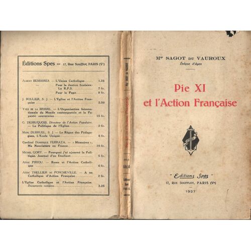 Pie Xi Et L' Action Française