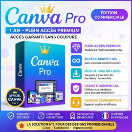Canva Pro Édition Commerciale 1 An - Plein Accès Premium - Accès Garanti Sans Coupure