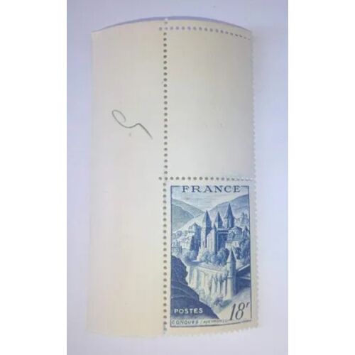 Timbre France - Yt 805 - 18f - 1948 - Abbaye De Conques (Aveyron)