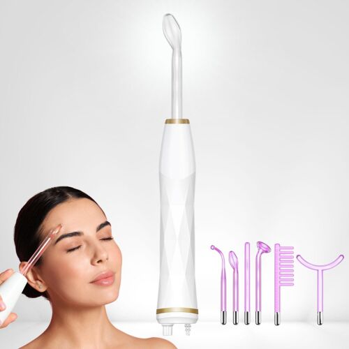 Skinaura Appareil Haute Fréquence Pour Le Visage, Les Cheveux Et Le Corps Avec 6 Électrodes | Anti-Acné, Réduction Des Rides, Anti-Âge, Soin Capillaire | Appareil De Massage Du Visage 