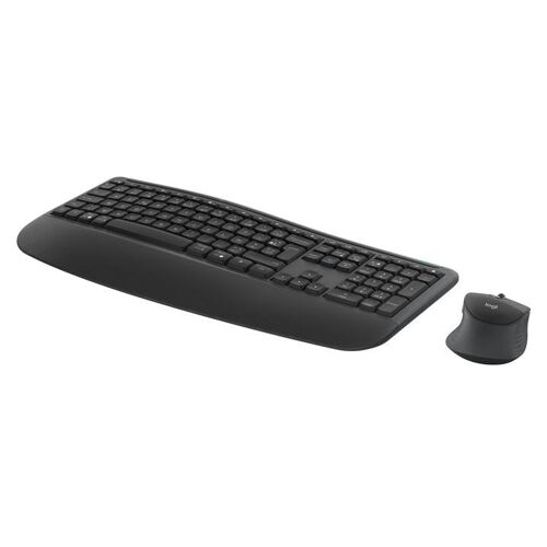 Logitech Signature Comfort Plus Combo MK880 - Ensemble clavier et souris - full size - avec Indicateur de niveau de batterie à LED - sans fil - Bluetooth 5.2 - AZERTY - Français - graphite