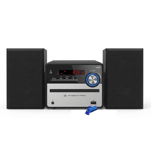 INOVALLEY Chaîne HiFi Bluetooth 5.0 Lecteur CD MP3 USB FM 2x25W Noir CH37-BTH + Clé USB 32 Go