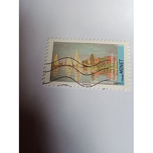 Timbre France Lettre 20g Autoadhesif Yvert N°829 Claude Monet Régates À Argenteuil L'Impressionnisme Et L'Eau De 2013
