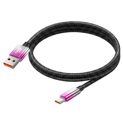 Câble USB-C vers USB de Charge Rapide 48W avec Écran LED 1.2m LinQ Violet