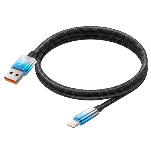 Câble Lightning vers USB de Charge 15W avec Écran LED 1.2m LinQ Bleu