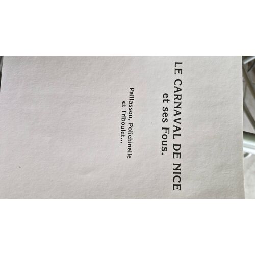 Livre Sur Le Carnaval De Nice