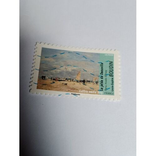 Timbre France Lettre Verte 20g Autoadhesif Yvert N° 836 La Jetée A Deauville Oblitéré De 2013