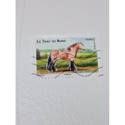 Timbre France Lettre Verte 20g Autoadhesif Oblitere Yvert N° 816 Faune Chevaux De Trait De Nos Region Le Trait Du Nord De 2013