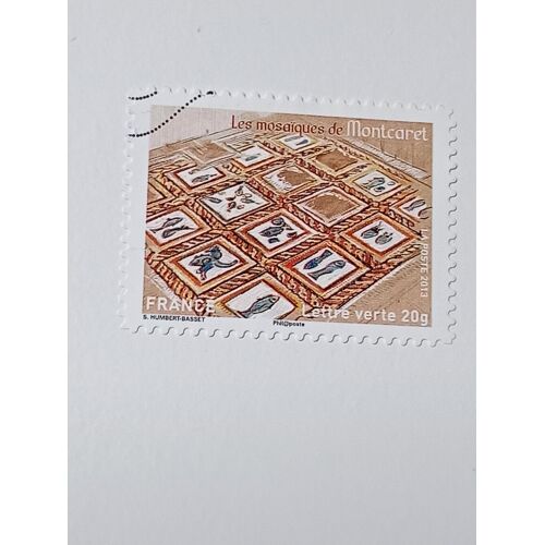 Timbre France Lettre Verte 20g Autoadhesif Oblitere Yvert N° 875 Les Mosaiques De Montcaret De 2013