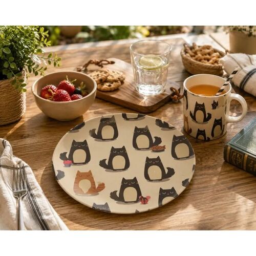 Assiette Décorée Chats ¿ 20 Cm