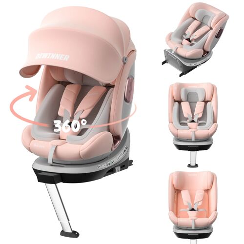 Siège Auto Pour Bébé, Adapté Aux Enfants De 0 À 36 Kg, Équipé De Connecteurs Isofix Et Conforme À La Norme I-Size, Applicable Aux Groupes 0+, 1, Pink