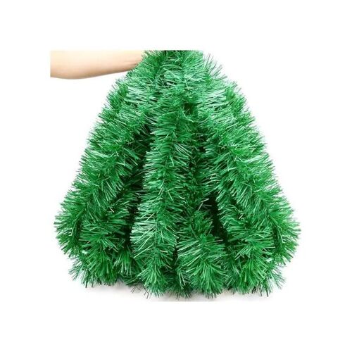 Guirlande de Noël scintillante 10 m déco guirlande pin tinsel vert matière plastique fil élastique largeur env. 9 cm intérieur