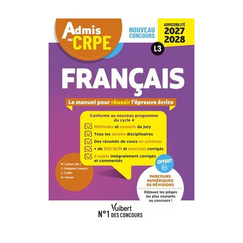 Admis Au Crpe 2027-2028 - Français : Epreuve Écrite D'admissibilité L3