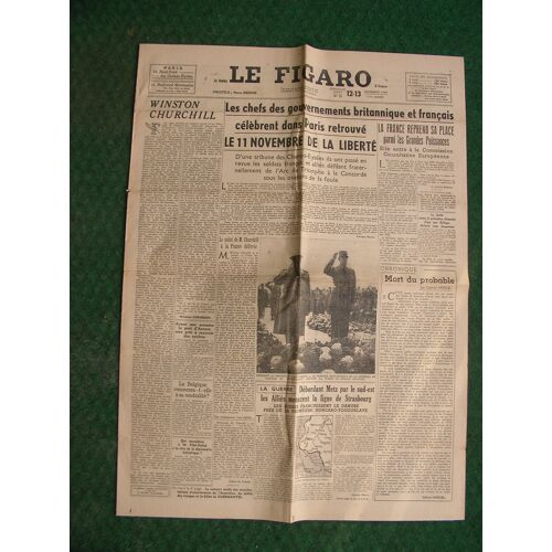 Ww2 France Journal Francais " Le Figaro 12/13 Novembre 1944 " Époque Libération (39-45) Be