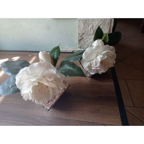 Décoration fleurs artificielles/ Serre livres