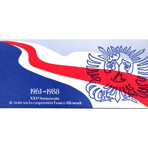 Timbres : Pochette Émission Commune, Xxve Anniversaire Du Traité De Coopération Franco- Allemande