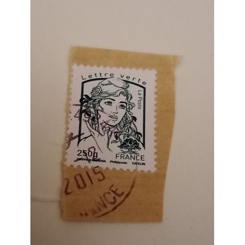 Timbre France Yvert N°4777 Lettre Verte 250gr Vert Noir Marianne De Ciappa Kawena 2013 Oblitéré