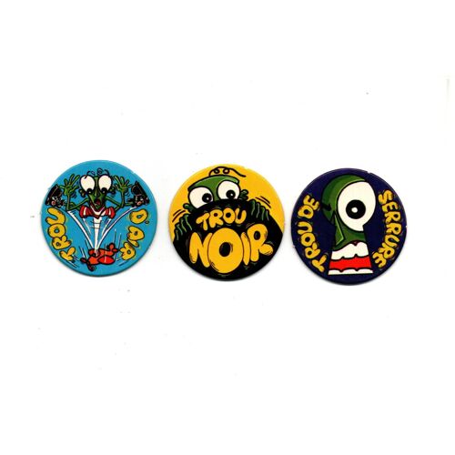 Lot De 3 Pogs Leerdammer : Trou De Serrure, Trou Noir Et Trou D'air