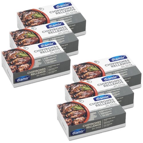 Lot 6x Chipirons Farcis À L'encre - Conserve 110g