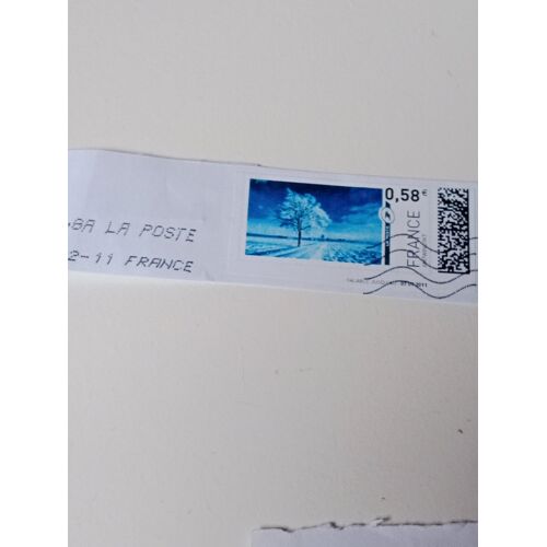 Timbre Imprimé France 0,58 - Mtl ( 1v ) Arbres Enneigés Fvf Oblitéré ( 2012 )