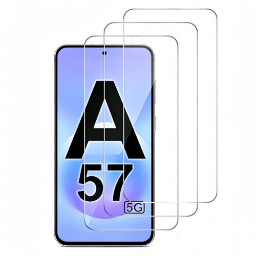 Lot de 3 Verres Trempés Pour Samsung Galaxy A57 5G - Protection d'écran Transparent - Anti Rayures - Ultra Résistant Dureté 9H - HQSELECTION®