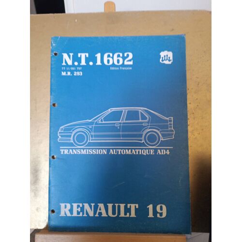 Manuel D’Atelier Nt 1662 Mr 293 Renault 19 Boite Auto Ad4