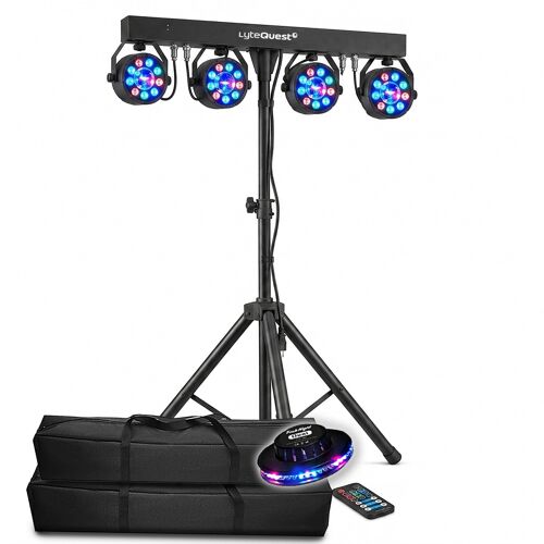 Pack Portique Jeux de lumières LyteQuest PACK-EOS PAR ASTRO DMX 18 Programmes Télécommande 2 Sacs de transport + Eclairage OVNI