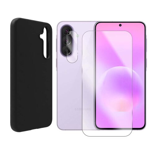 Verre trempé pour Samsung Galaxy A57 5G SM-A576B 6.7"" + Verre Trempé Caméra Arrière + Coque souple silicone Noir - Visiodirect -