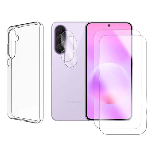 Lot de 2 Verre Trempé pour Samsung Galaxy A57 5G SM-A576B 6.7"" + Lot de 2 Verre Trempé Caméra Arrière + Coque souple transparente - Visiodirect -