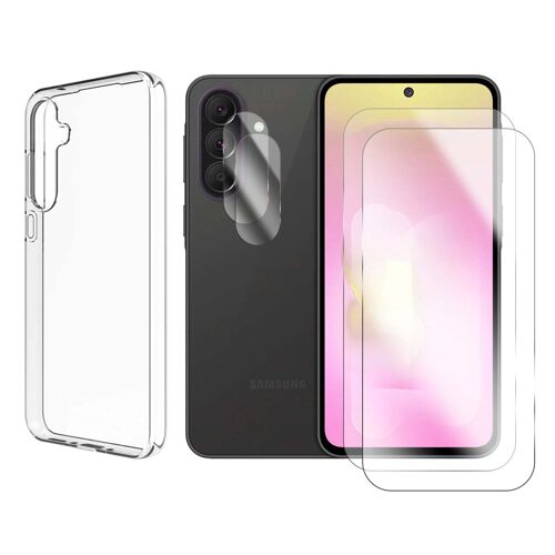 Lot de 2 Verre Trempé pour Samsung Galaxy A37 5G SM-A376B 6.7"" + Lot de 2 Verre Trempé Caméra Arrière + Coque souple transparente - Visiodirect -