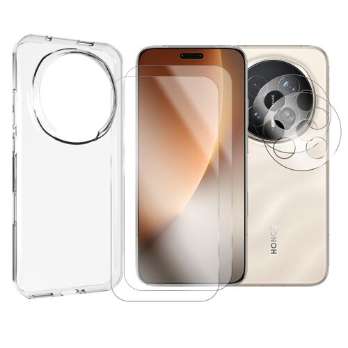 Lot de 2 Verre Trempé pour Honor Magic8 Pro 5G 6.71"" BKQ-N49, BKQ-AN90, BKQ-AN10 + Lot de 2 Verre Trempé Caméra Arrière + Coque souple transparente - Visiodirect -
