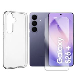 Verre trempé + Coque de protection transparente souple silicone pour Samsung Galaxy S26+ plus 5G SM-S947B 6.7"" - Visiodirect -