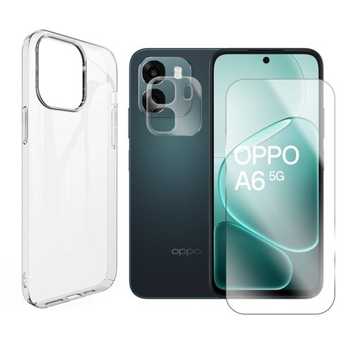Verre Trempé pour Oppo A6 5G CPH2831 6.75"" + Verre Trempé Caméra Arrière + Coque transparente souple silicone - Visiodirect -