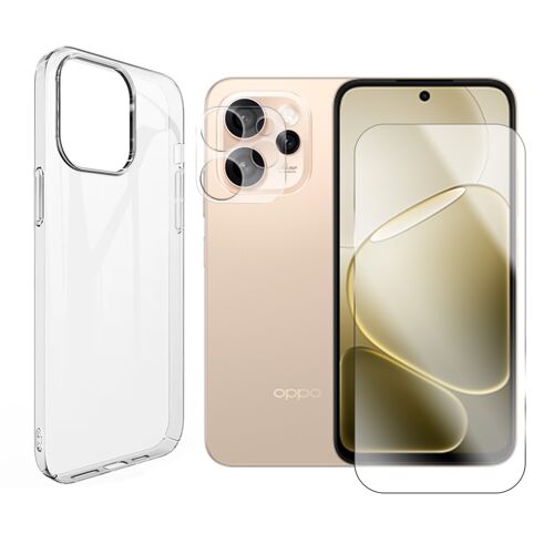 Verre Trempé pour Oppo Reno 15 5G CPH2825 6.59"" + Verre Trempé Caméra Arrière + Coque transparente souple silicone - Visiodirect -