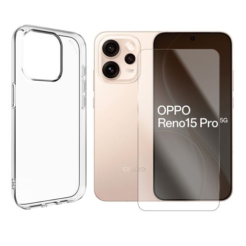 Verre trempé + Coque de protection transparente souple silicone pour Oppo Reno 15 PRO 5G CPH2813 6.32"" - Visiodirect -