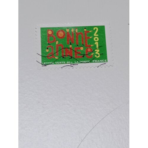 France Timbre Lettre 20g Autoadhesifyvert N° 772 Lettres En Forme De Bonhommes Bonne Année 2013 Oblitéré De 2012