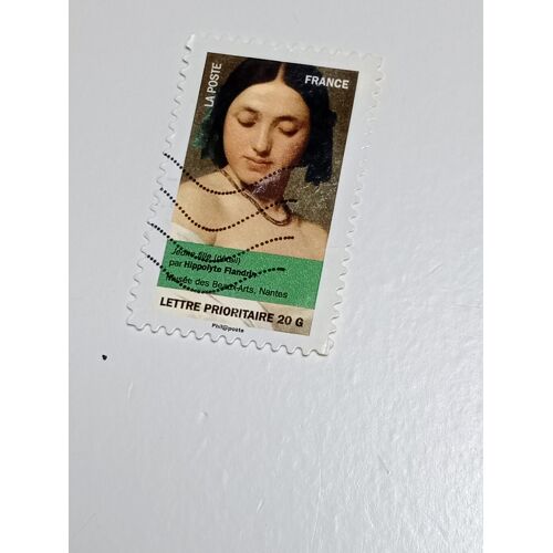 France Timbre Lettre 20g Oblitéré Autoadhesif Yvert N° 684 Portrait Hippolyte Flandrin Détail Du Tableau Jeune Fille De 2012
